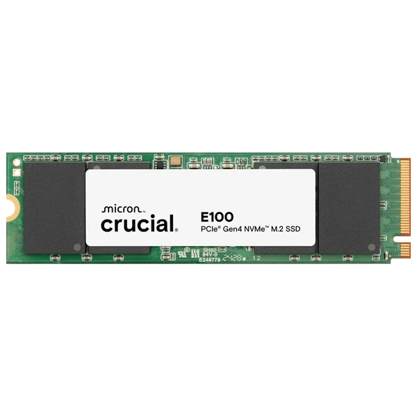 Crucial E100 480GB PCIe Gen4 NVMe M.2 SSD - product card image